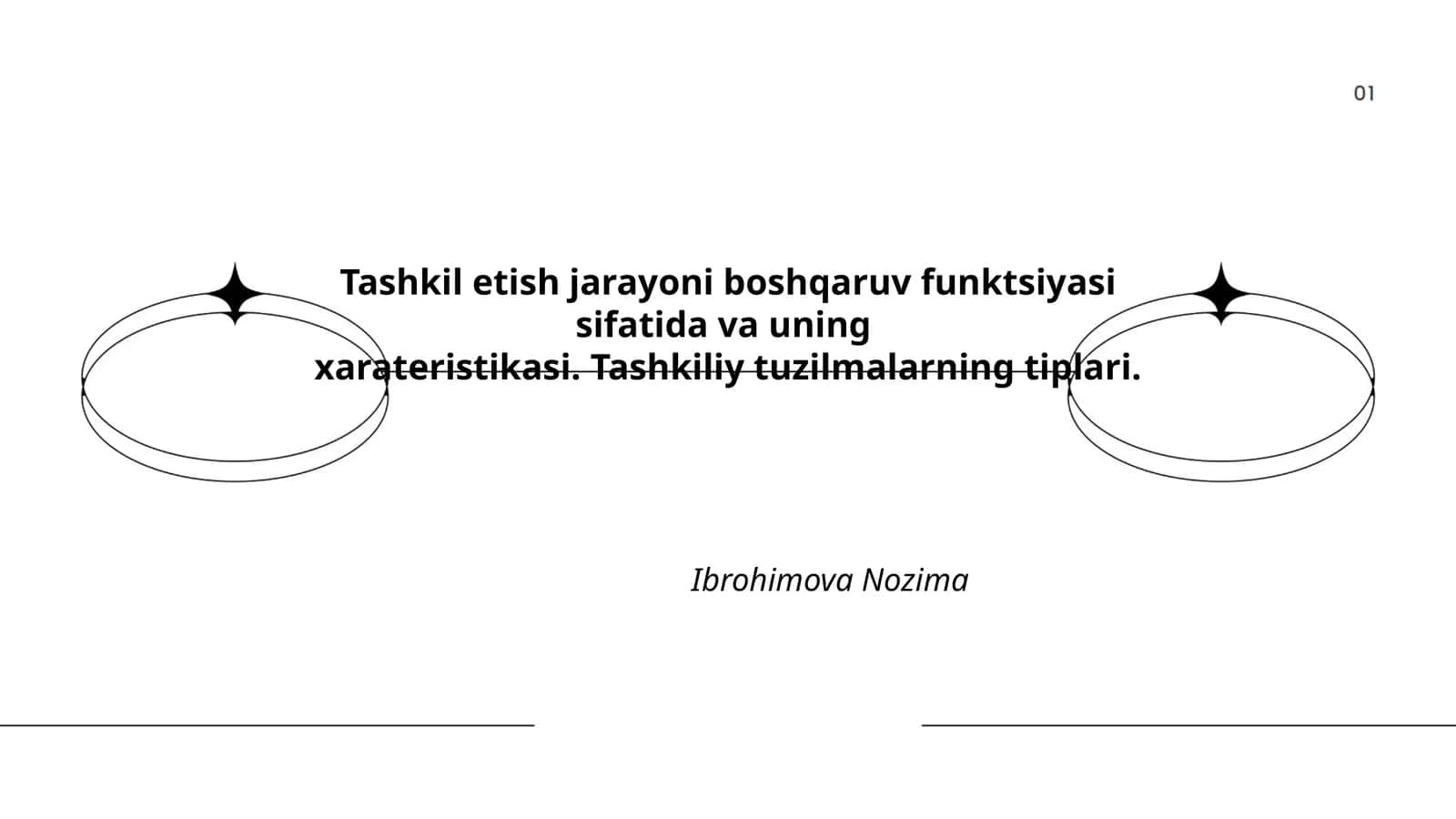 Tashkil etish jarayoni boshqaruv funktsiyasi sifatida va uning xarateristikasi 1