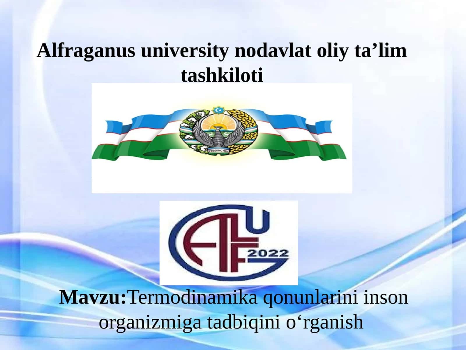 Termodinamika qonunlarini inson organizmiga tadbiq qilishni o‘rganish 1