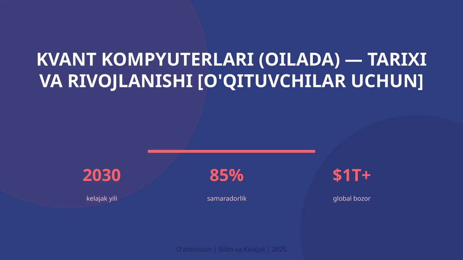 Kvant kompyuterlari (oilada) — tarixi va rivojlanishi [o'qituvchilar uchun] 1
