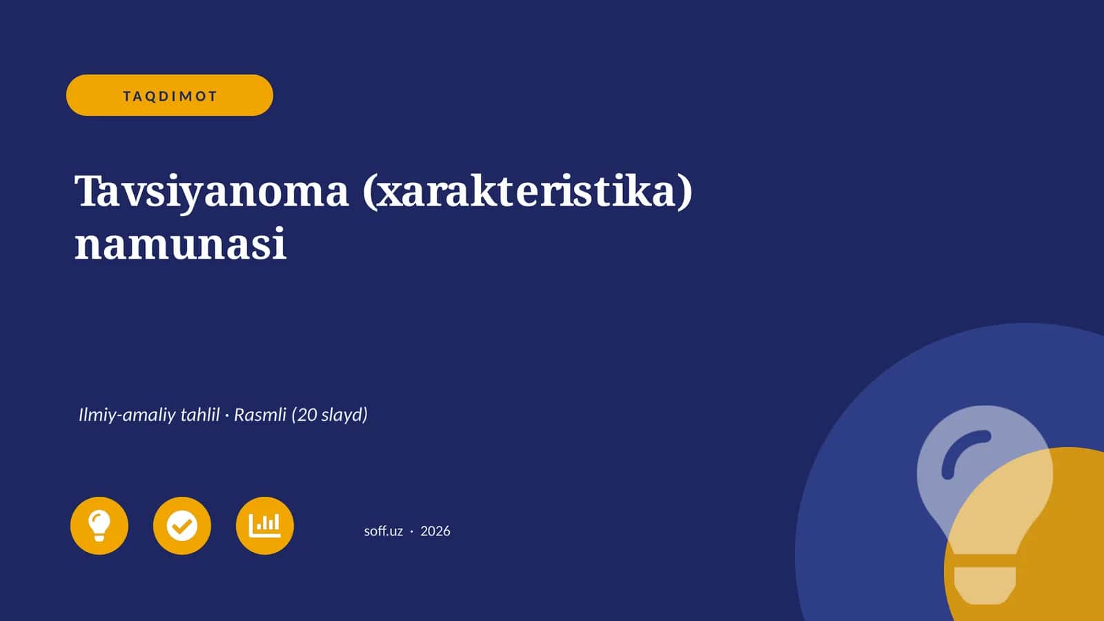 Tavsiyanoma (xarakteristika) namunasi 1
