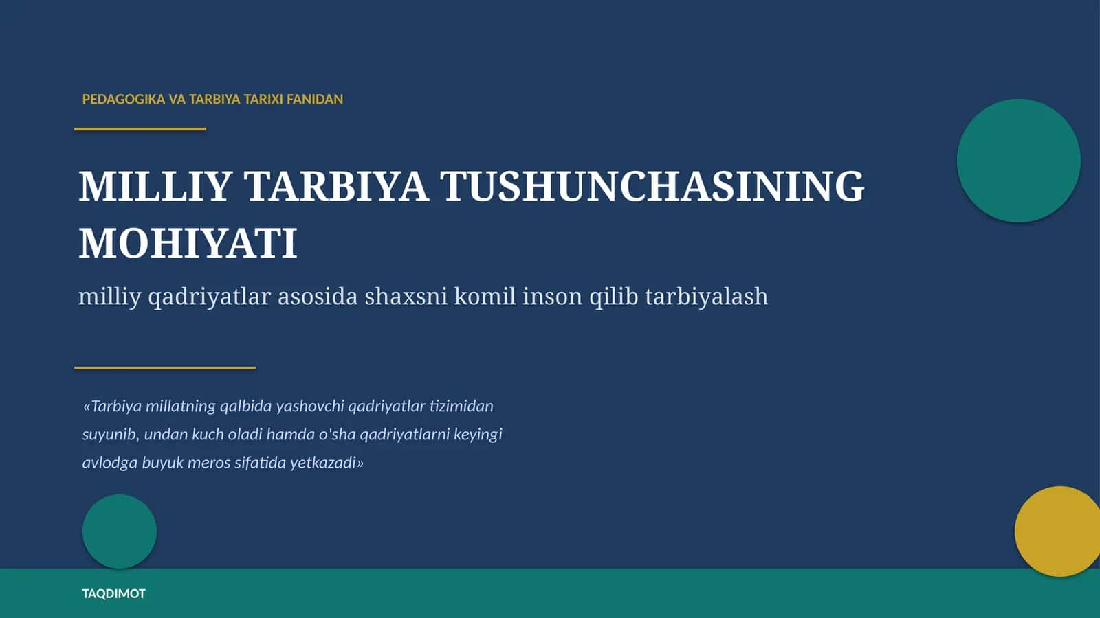 PEDAGOGIKA VA TARBIYA TARIXI FANIDAN 1