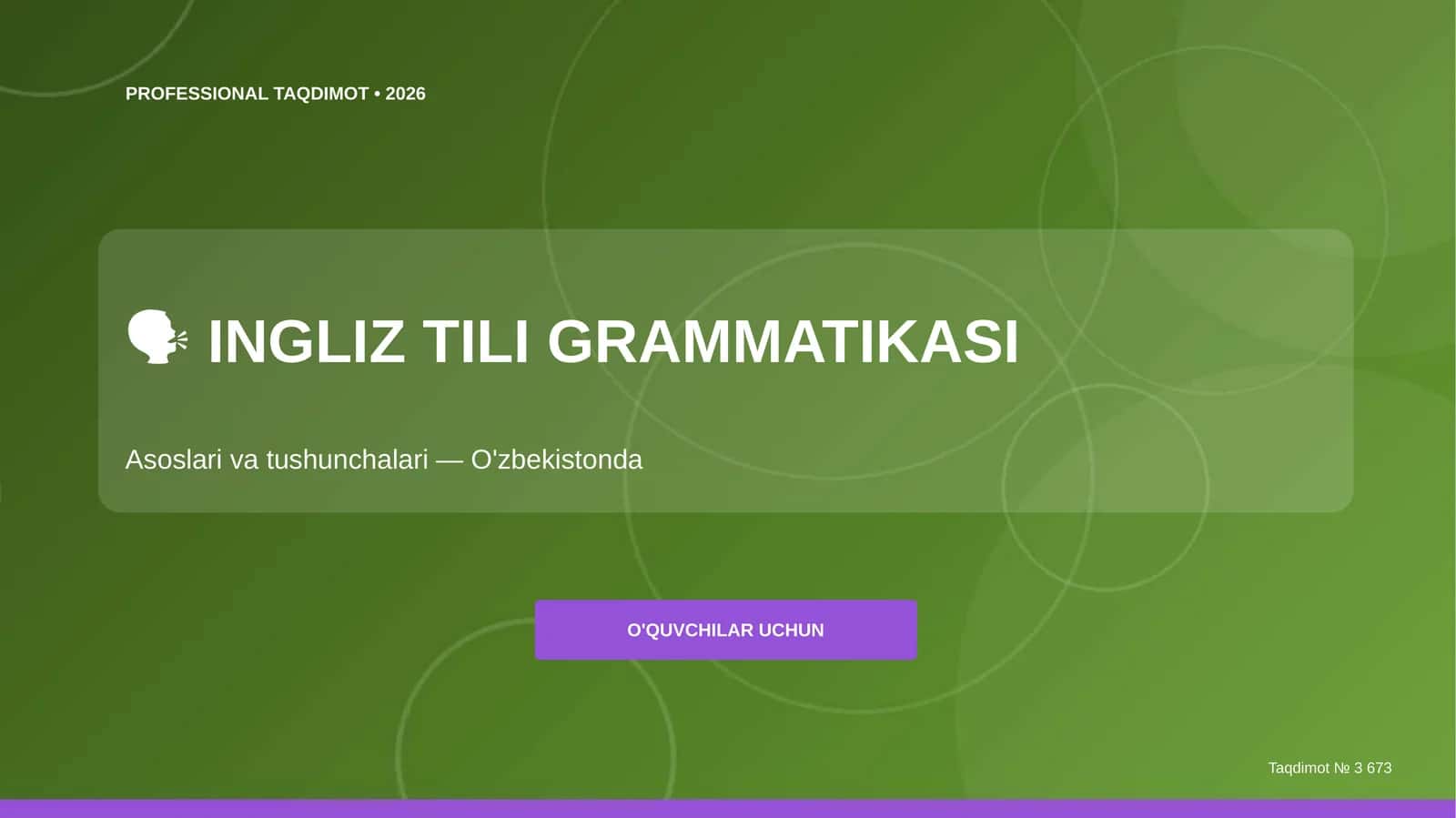 INGLIZ TILI GRAMMATIKASI 1