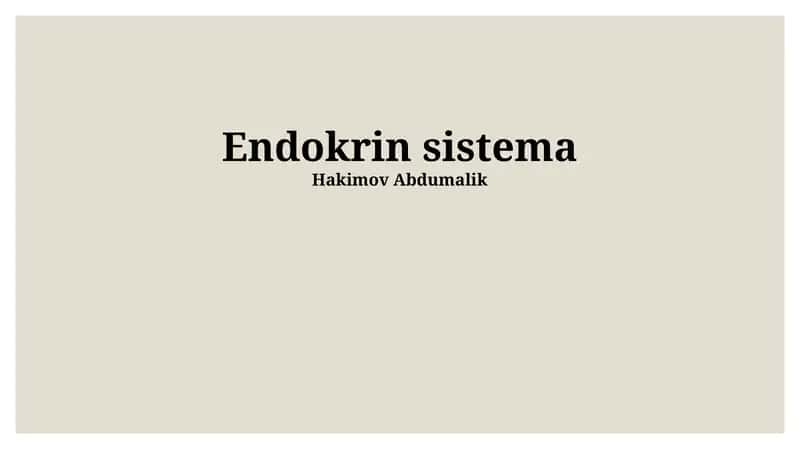 Endokrin sistema 1