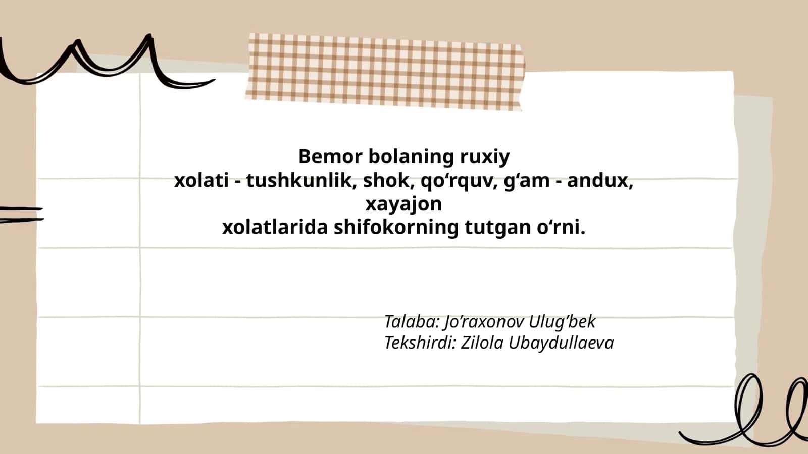Bemor bolaning ruxiy xolati 1