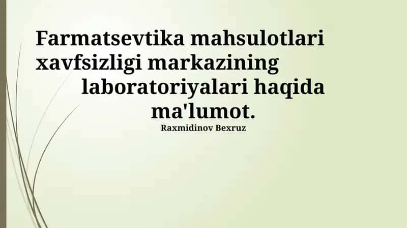 Toksisologik tahlillar laboratoriyasi 1