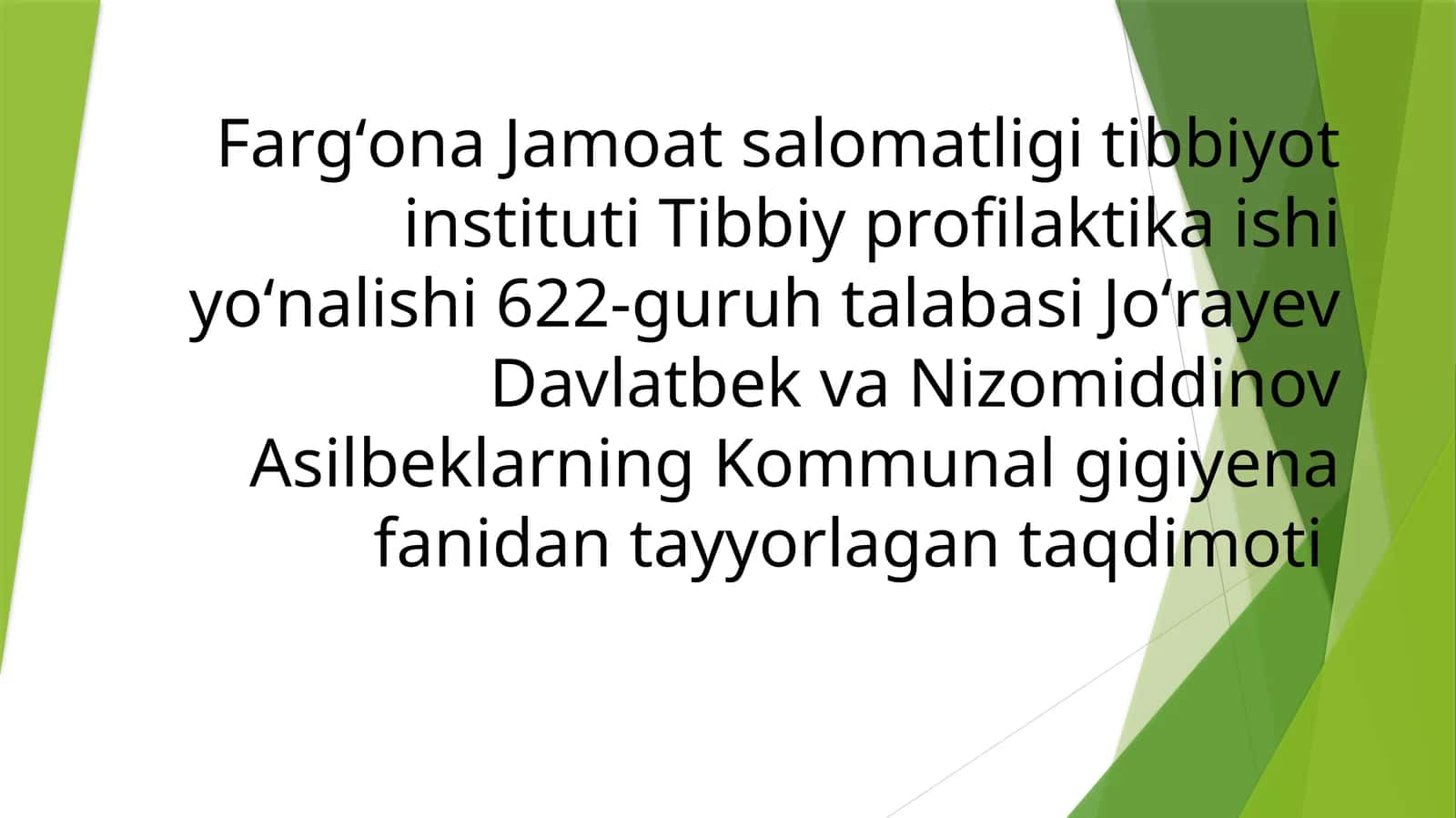 Ichimlik suvtaʼminotining asosiy manbalari va ularni ekologik gigiyenik tavsiflash 1