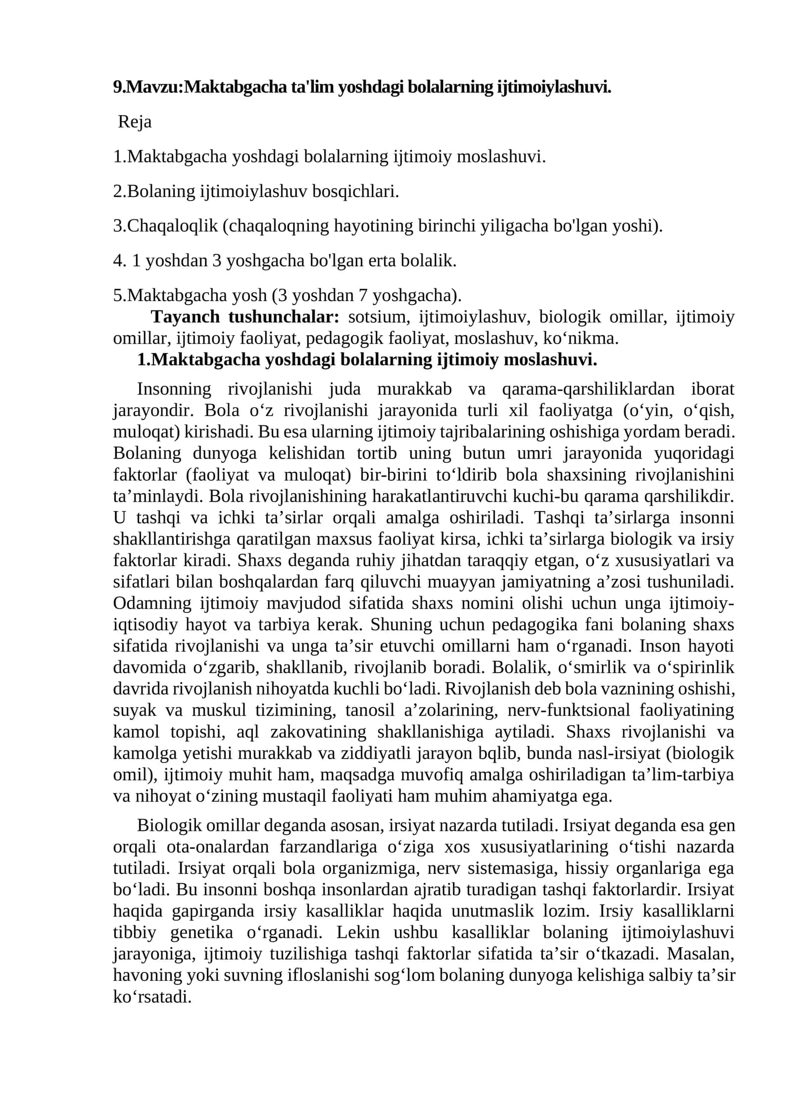 Maktabgacha ta'lim yoshdagi bolalarning ijtimoiylashuvi 1