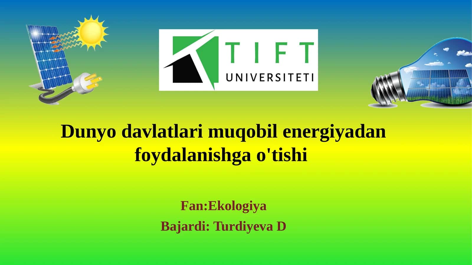 Dunyo davlatlari muqobil energiyadan foydalanishga o'tish 1