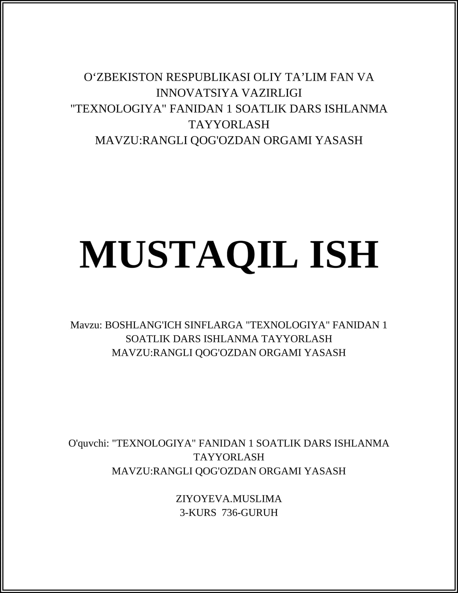 Rangi qog'ozdan orgami yasash 1