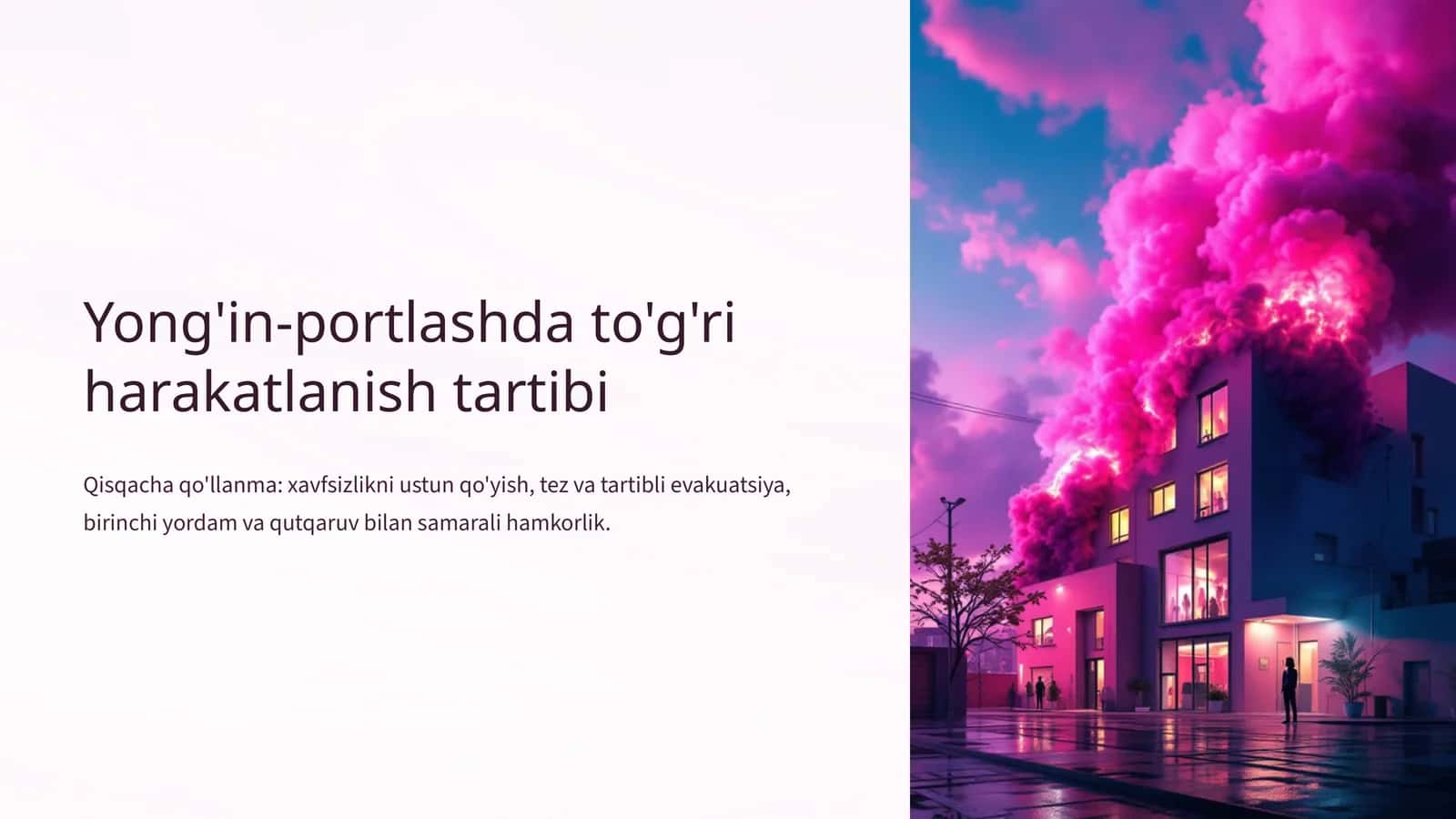 Yong'in‑portlashda to'g'ri harakatlanish tartibi 1