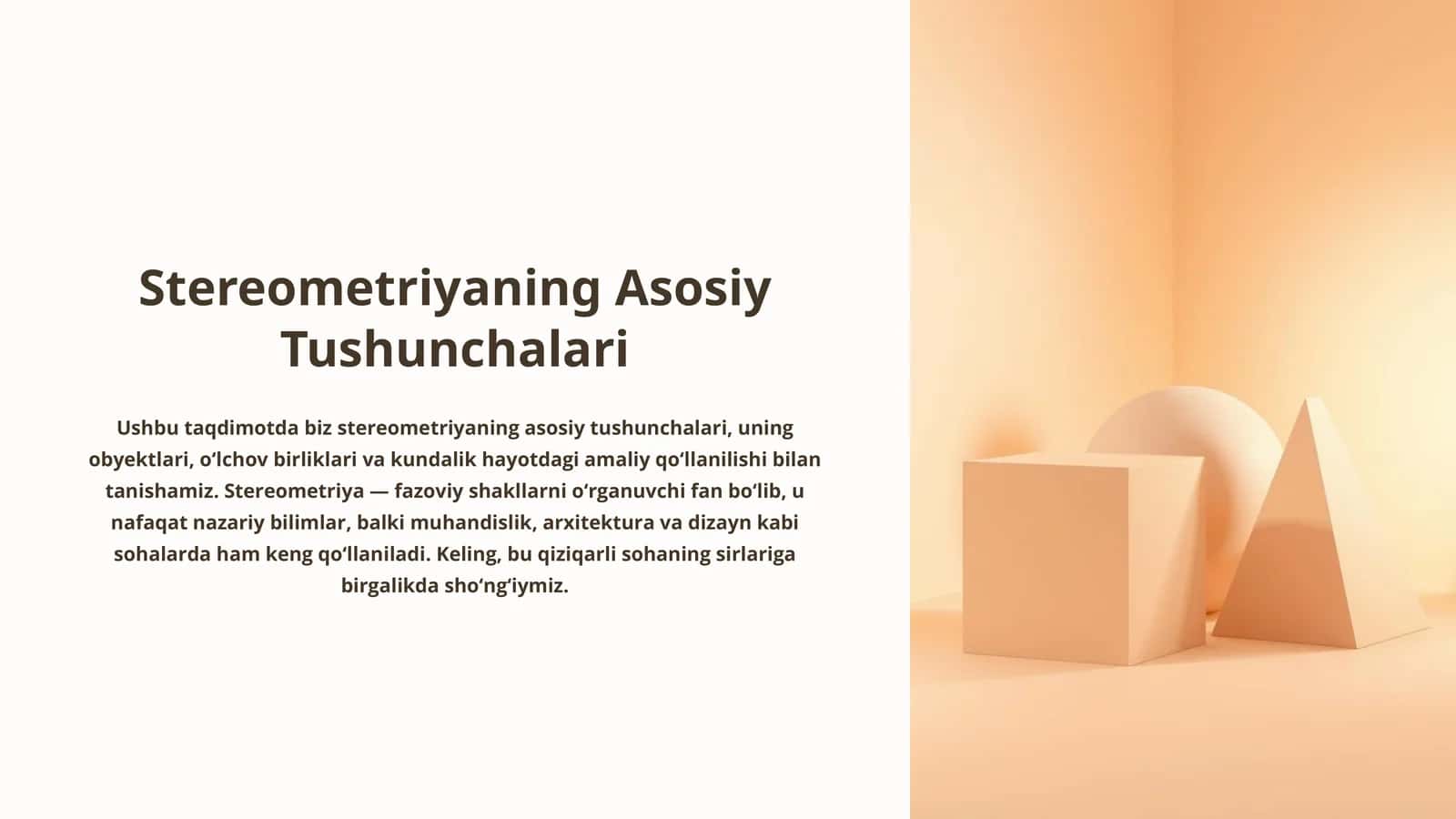 Stereometriyaning Asosiy Tushunchalari 1
