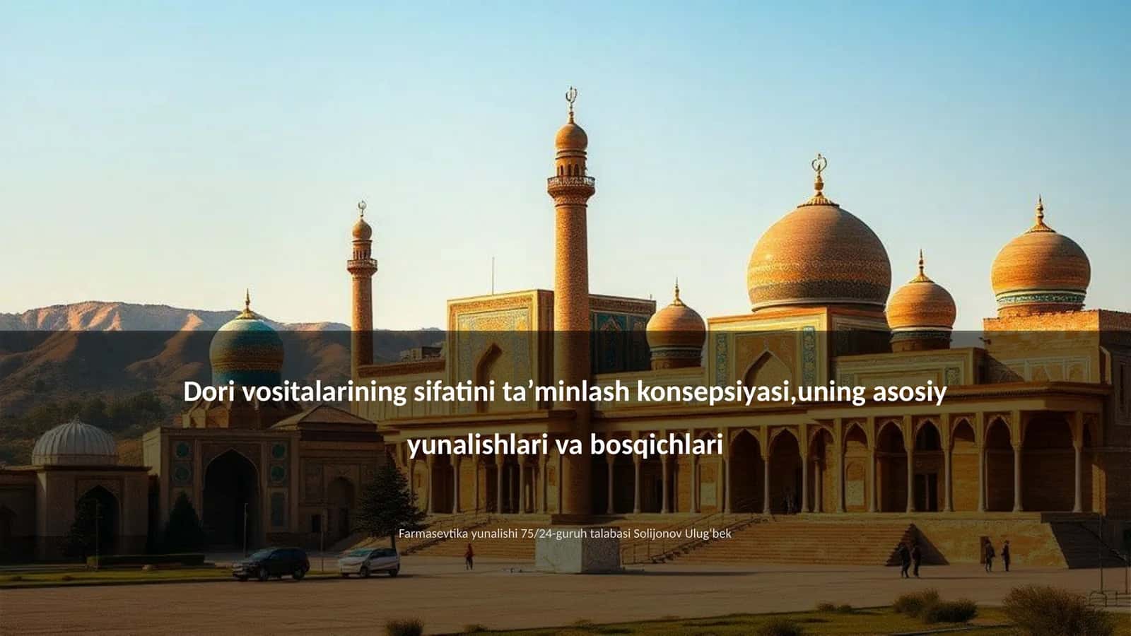 Dori Vositalarining Sifatini Ta’minlash Konsepsiyasi 1