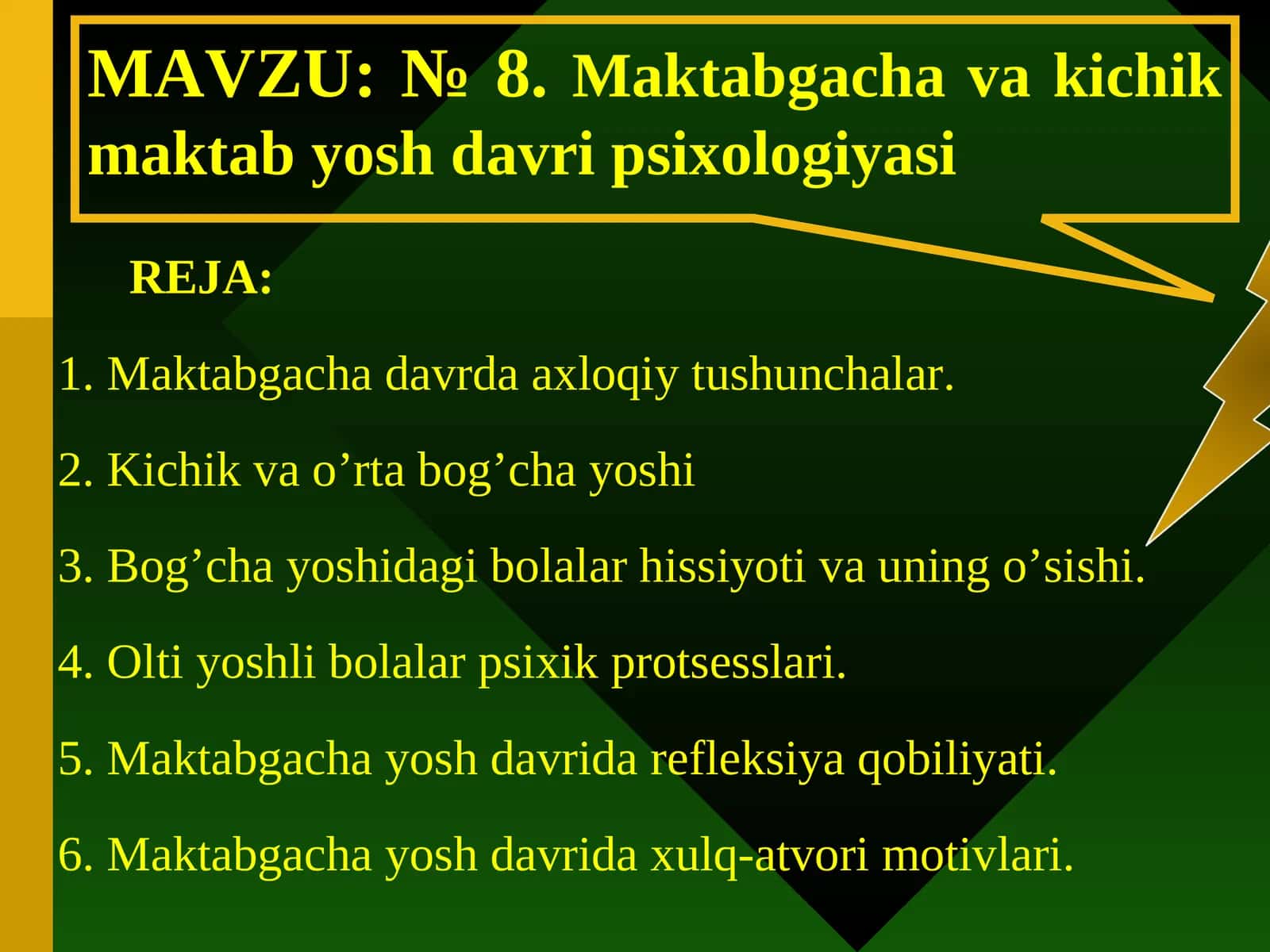 Maktabgacha va kichik maktab yosh davri psixologiyasi 1