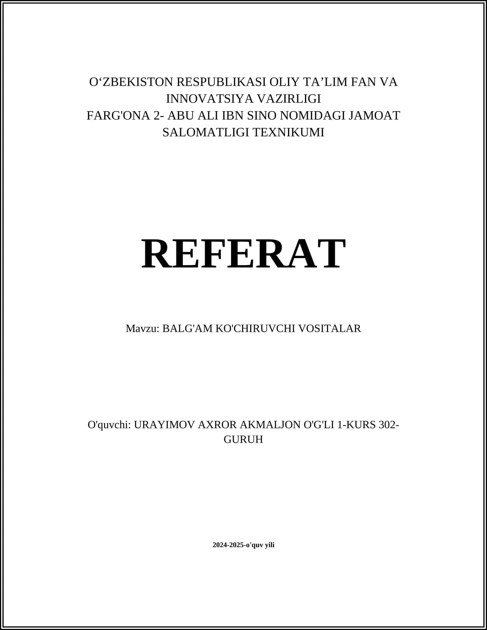 BALG'AM KO'CHIRUVCHI VOSITALAR 1