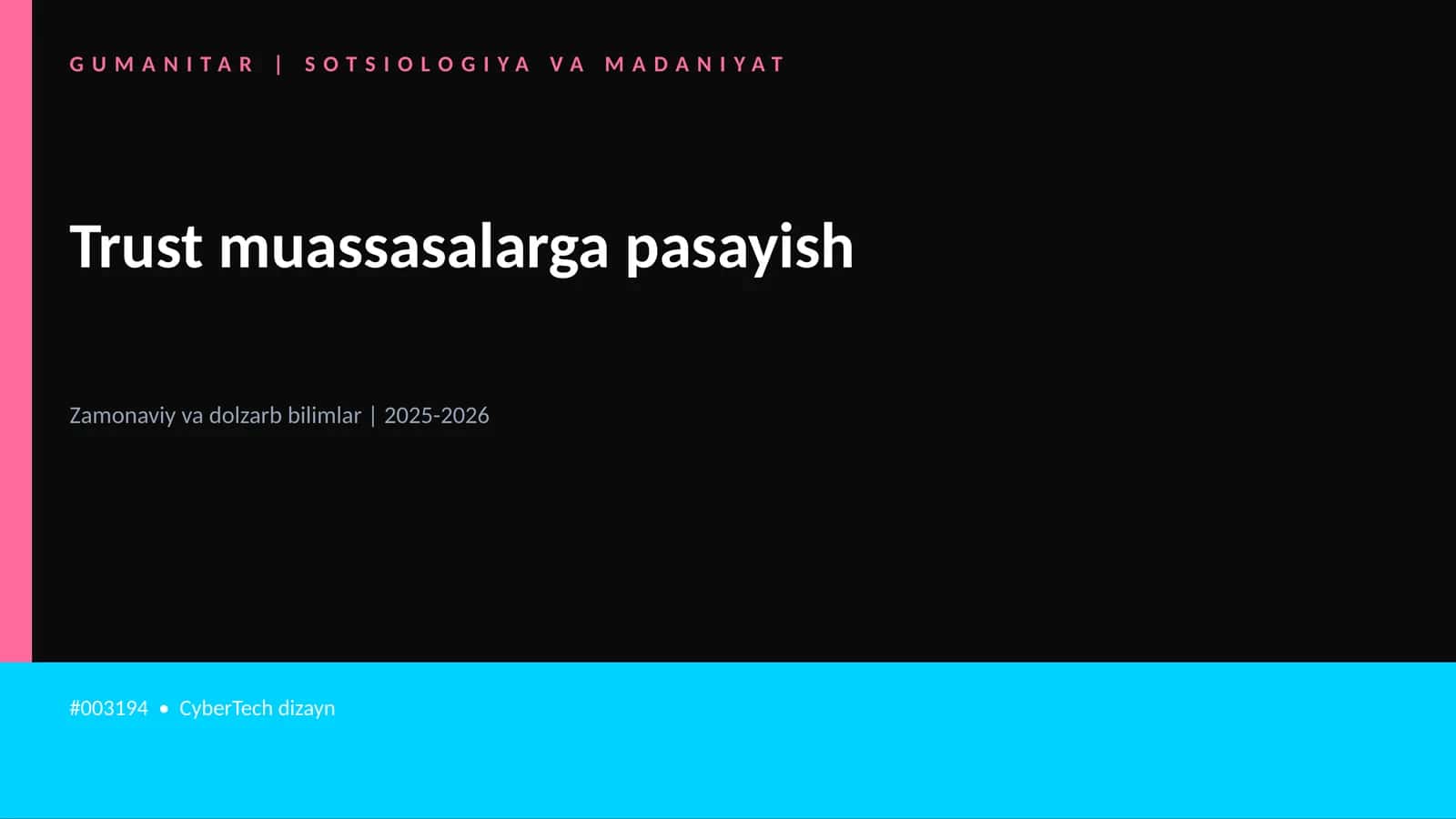 Trust muassasalarga pasayish 1