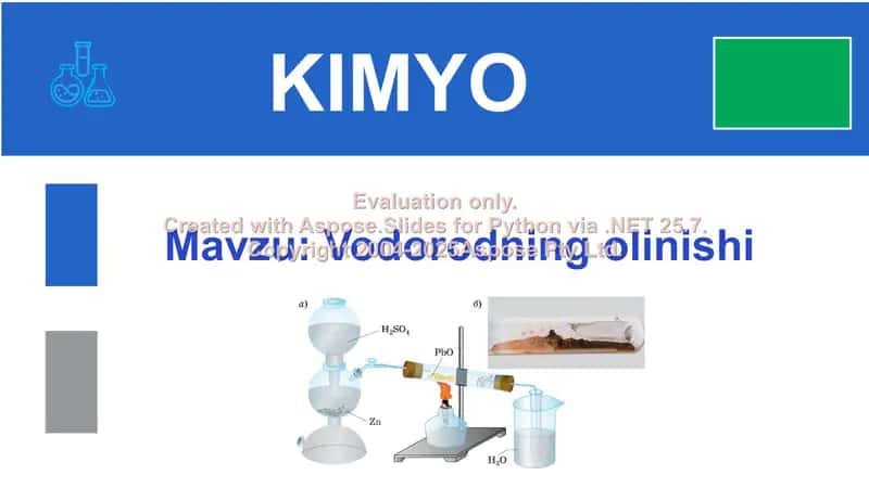 Vodorodning olinishi 1