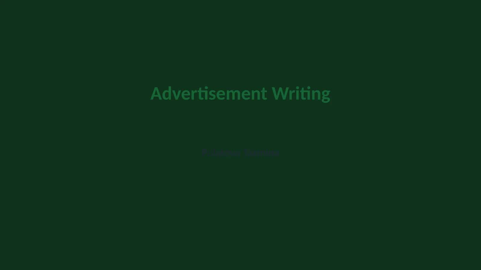 Advertisement Writing 1