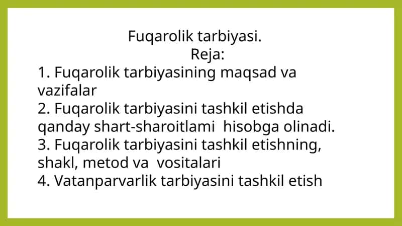Fuqarolik tarbiyasi. 1