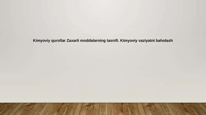 Kimyoviy qurollar 1