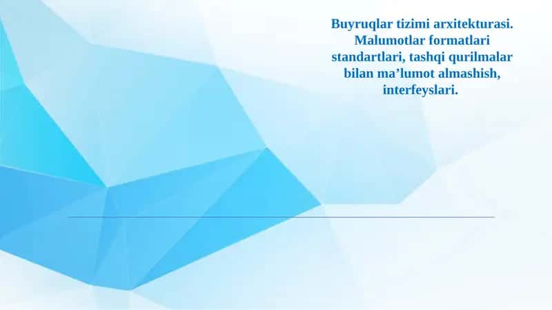 Buyruqlar tizimi arxitekturasi 1