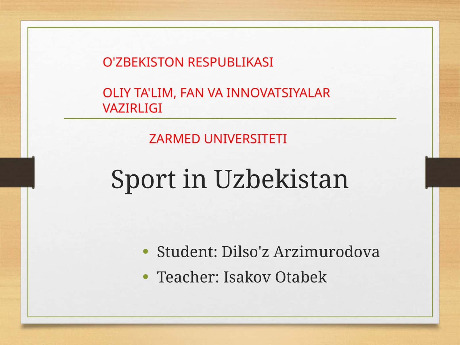Sport in Uzbekistan 1