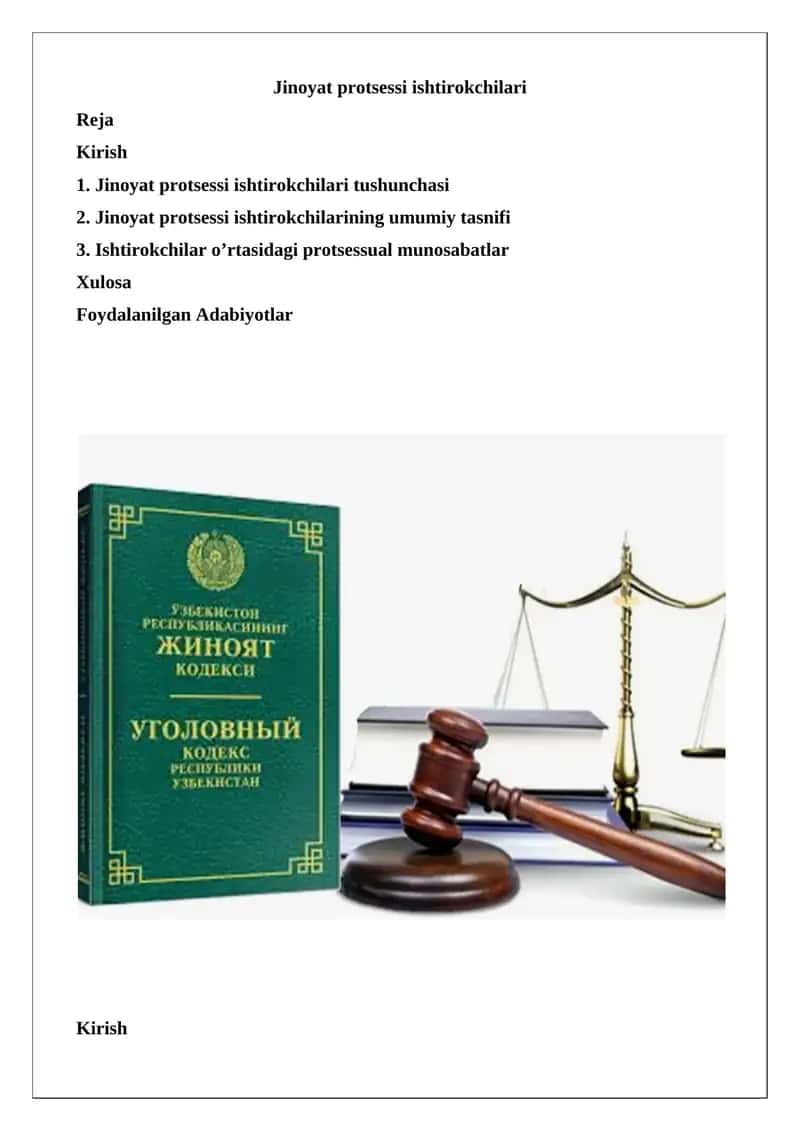 Jinoyat protsessi ishtirokchilari 1
