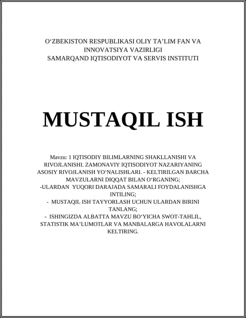 IQTISODIY BILIMLARNING SHAKLLANISHI VA RIVOJLANISHI 1