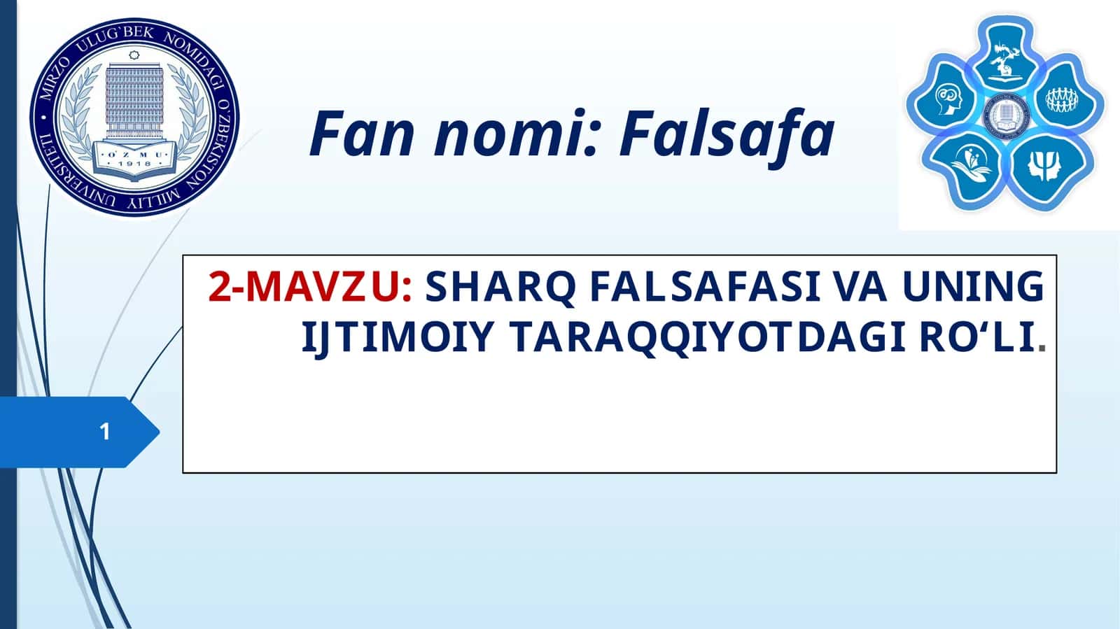 SHARQ FALSAFASI VA UNING IJTIMOIY TARAQQIYOTDAGI RO‘LI 1