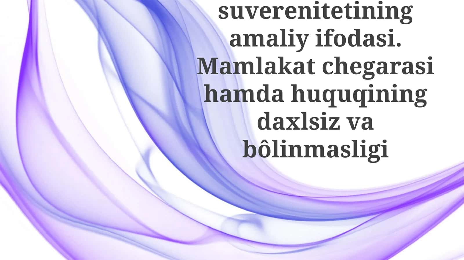 Davlat Suverenitetining Amaldagi Namoyon boʻlishi 1