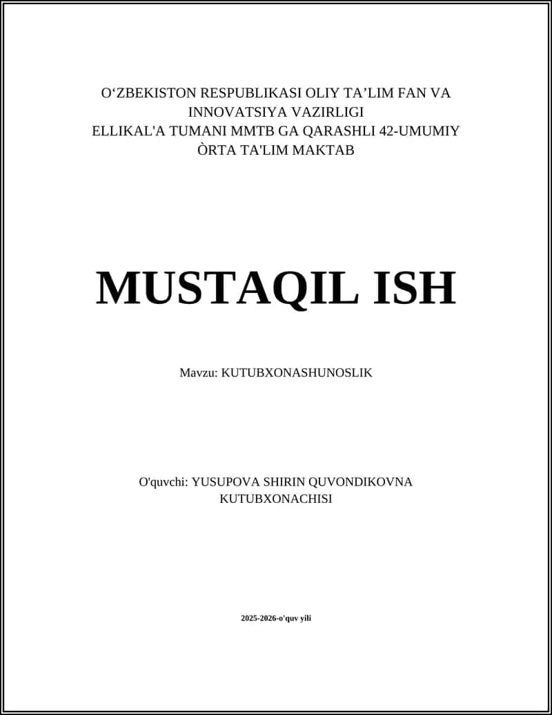 KUTUBXONASHUNOSLIK 1