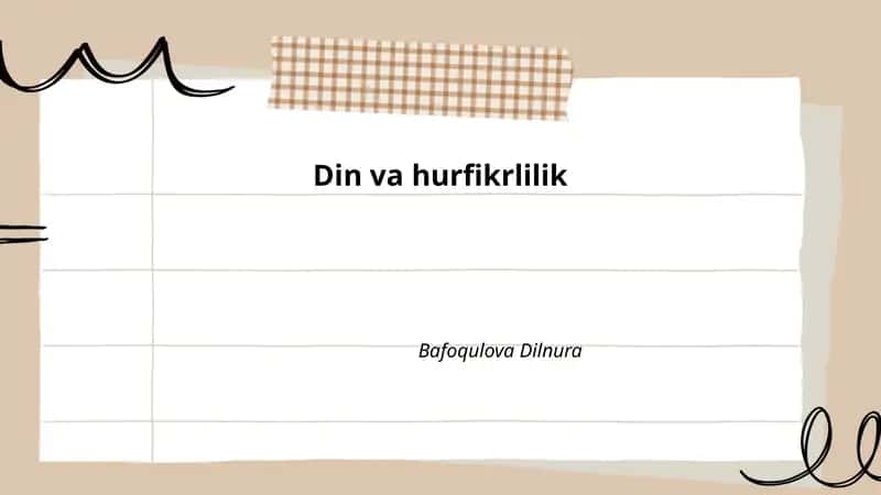 Din va hurfikrlilik 1
