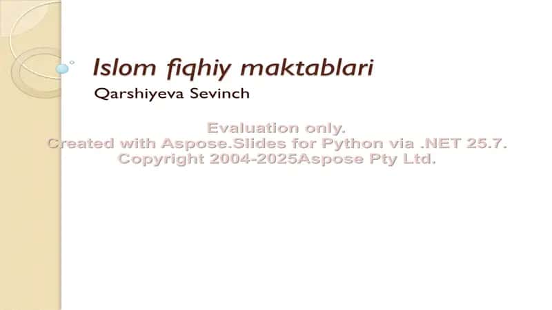 Islom fiqhiy maktablari 1
