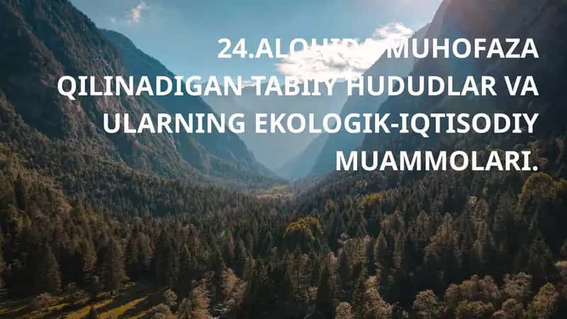 Alohida muhofaza qilinadigan tabiiy hududlar va ularning ekologik-iqtisodiy muammolari 1