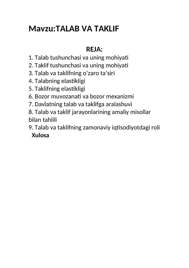 Talab va Taklif 1