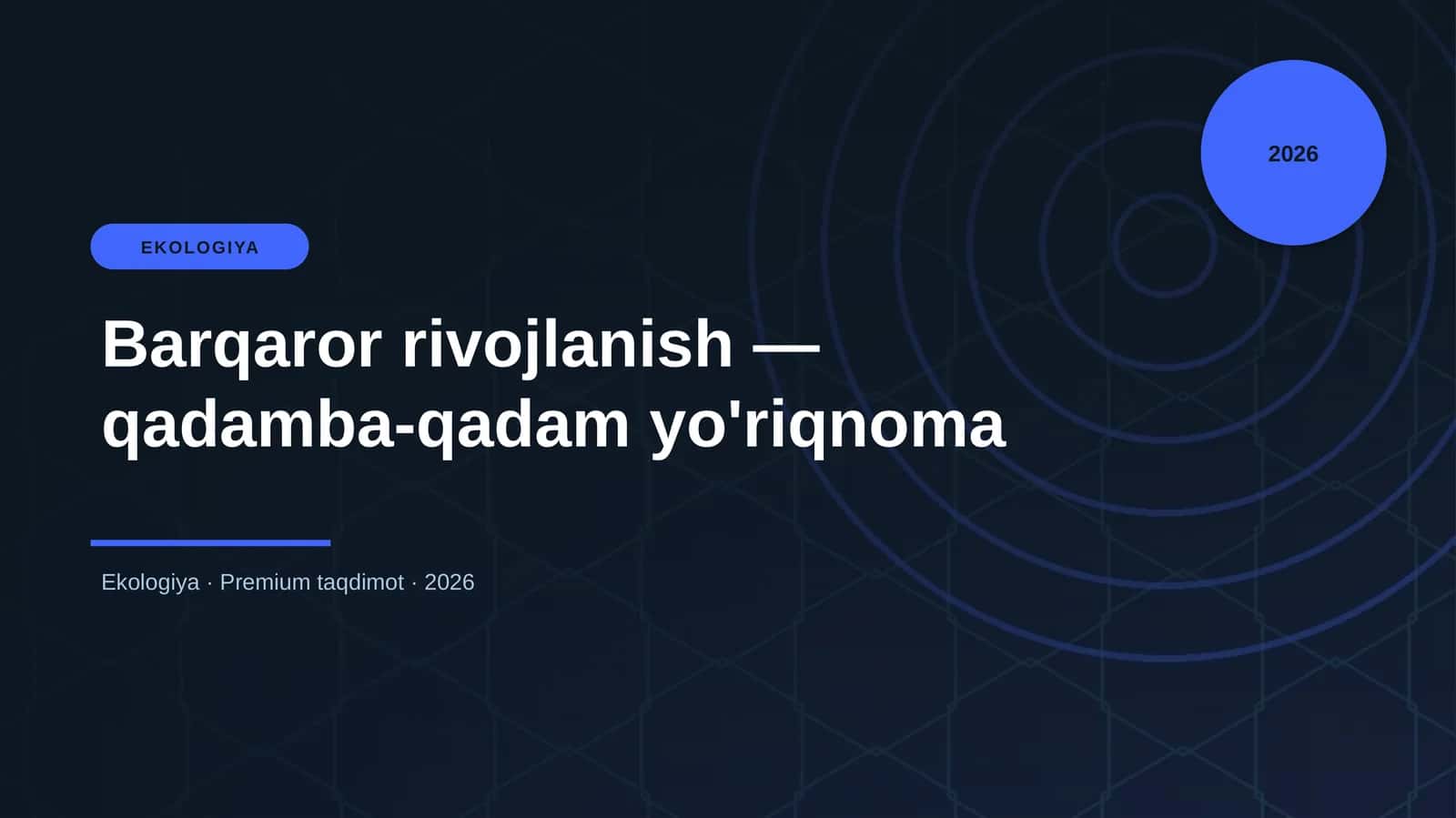 Barqaror rivojlanish — qadamba-qadam yo'riqnoma 1