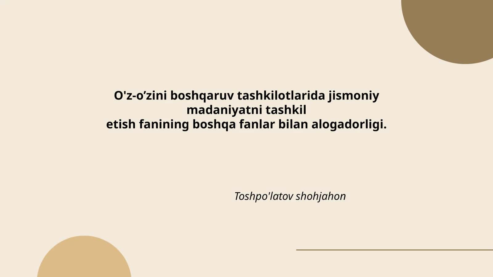 Jismoniy madaniyat va pedagogika 1