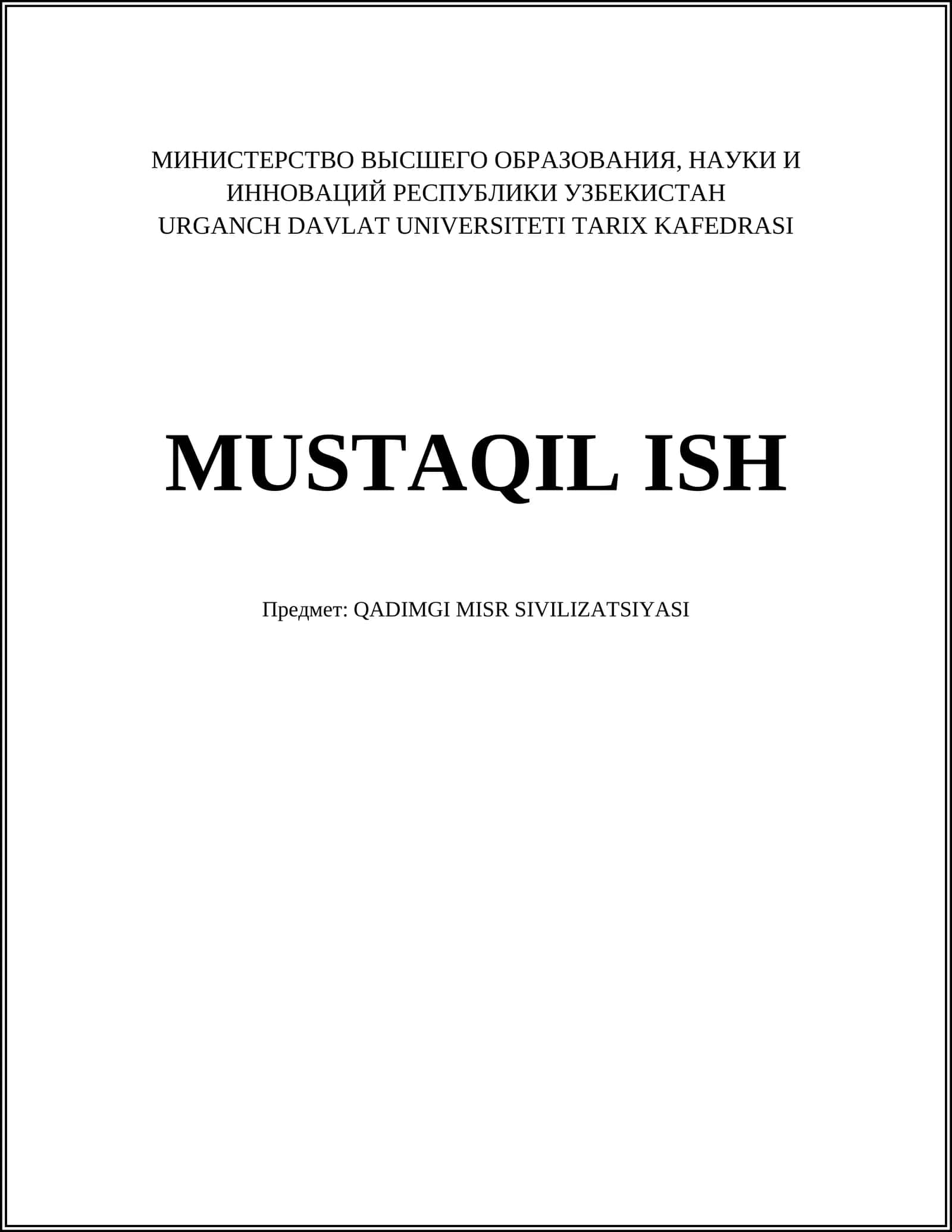 QADIMGI MISR SIVILIZATSIYASI 1