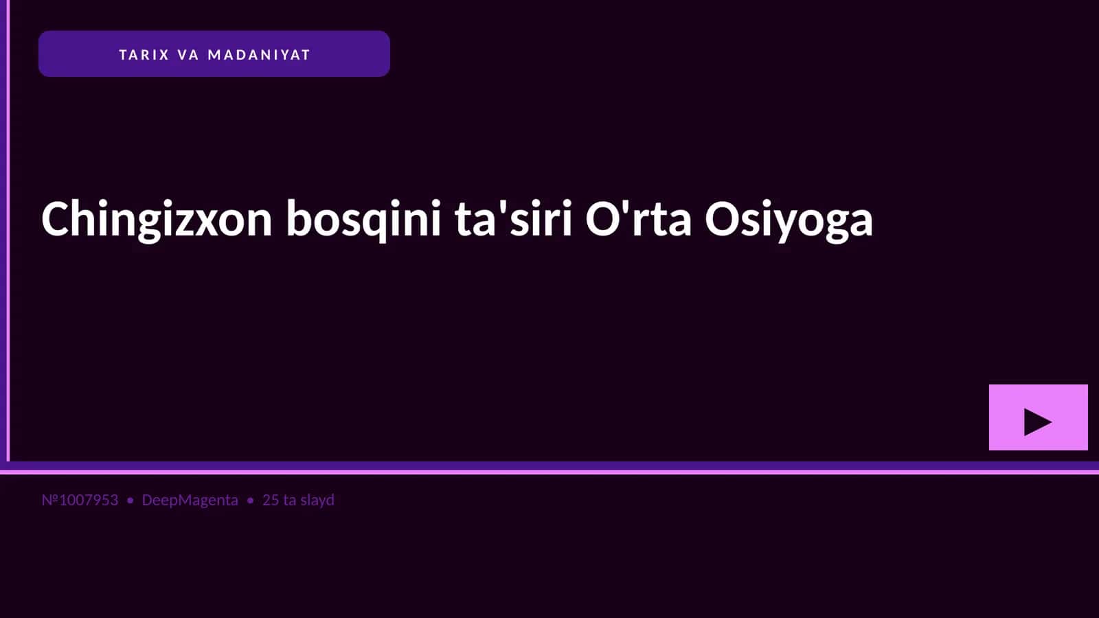 Chingizxon bosqini ta'siri O'rta Osiyoga 1