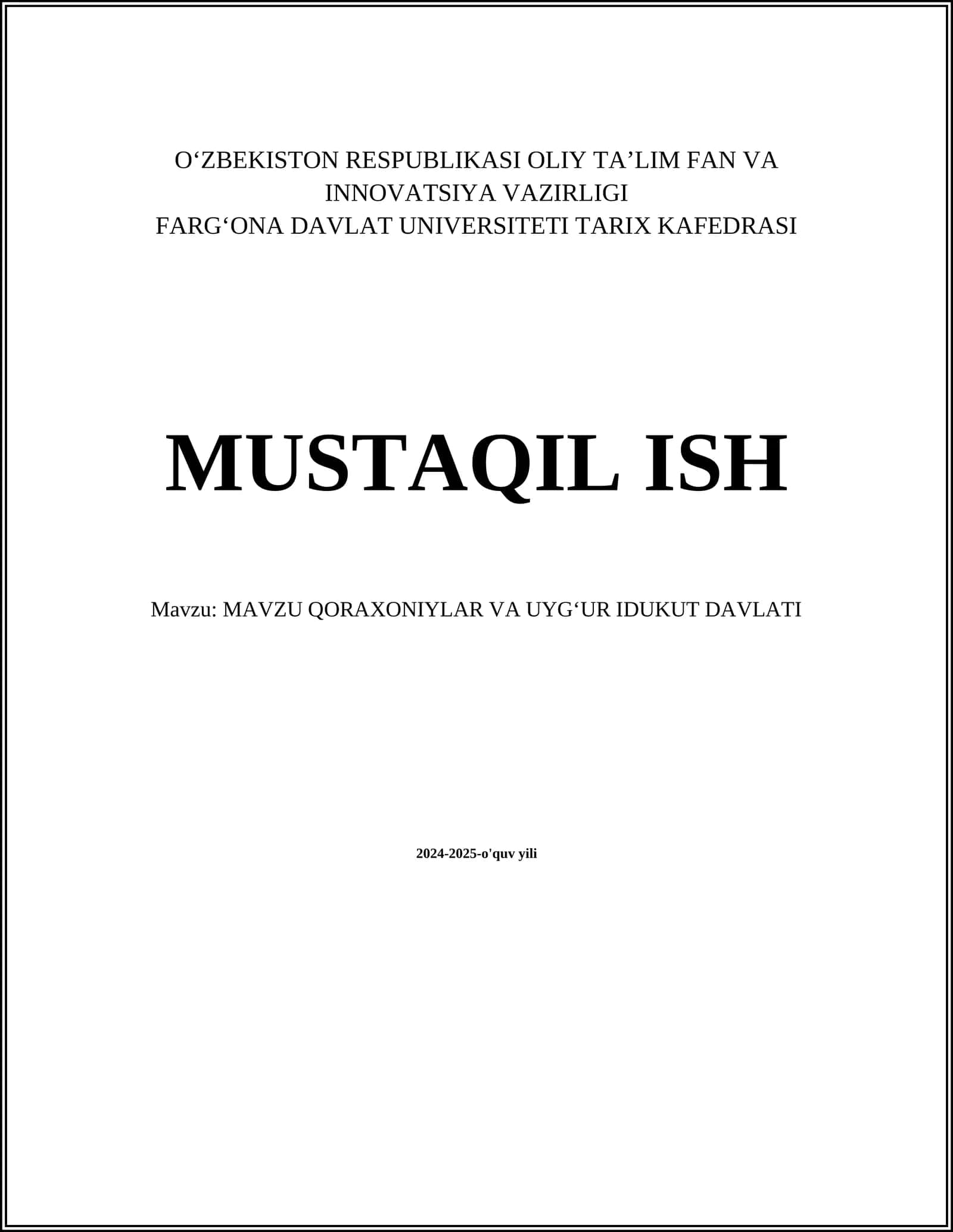 Qoraxoniylar va Uyg'ur Idukti Davlati 1
