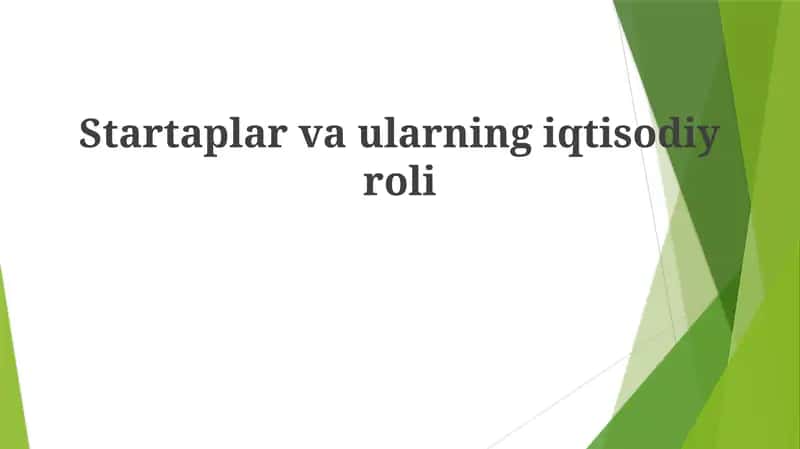 Startaplar va ularning iqtisodiy roli 1