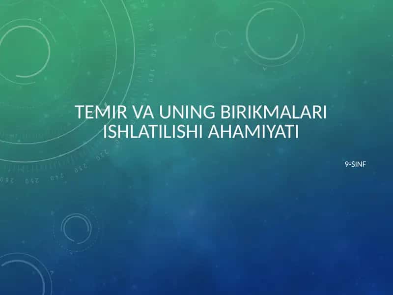 TEMIR VA UNING BIRIKMALARI ISHLATILISHI AHAMIYATI 1