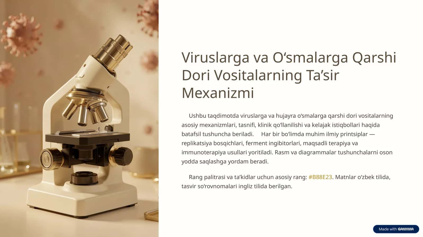 Viruslarga va O‘smalarga Qarshi Dori Vositalarning Ta’sir Mexanizmi 1