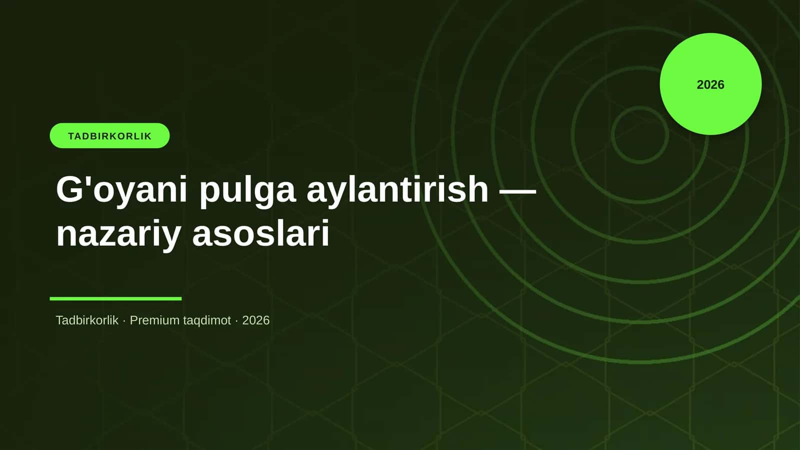 G'oyani pulga aylantirish - nazariy asoslari 1