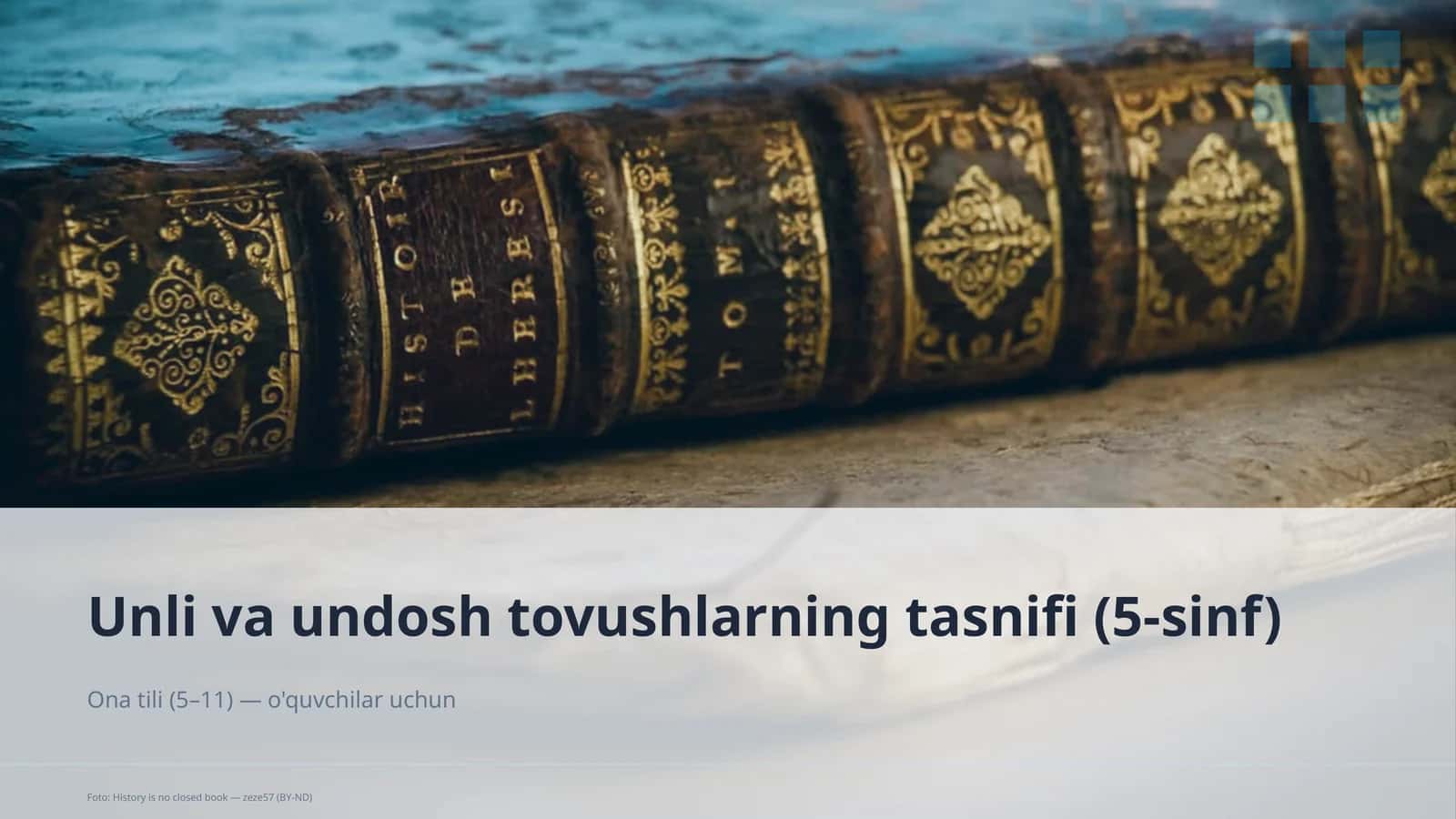 Unli va undosh tovushlarning tasnifi (5-sinf) 1