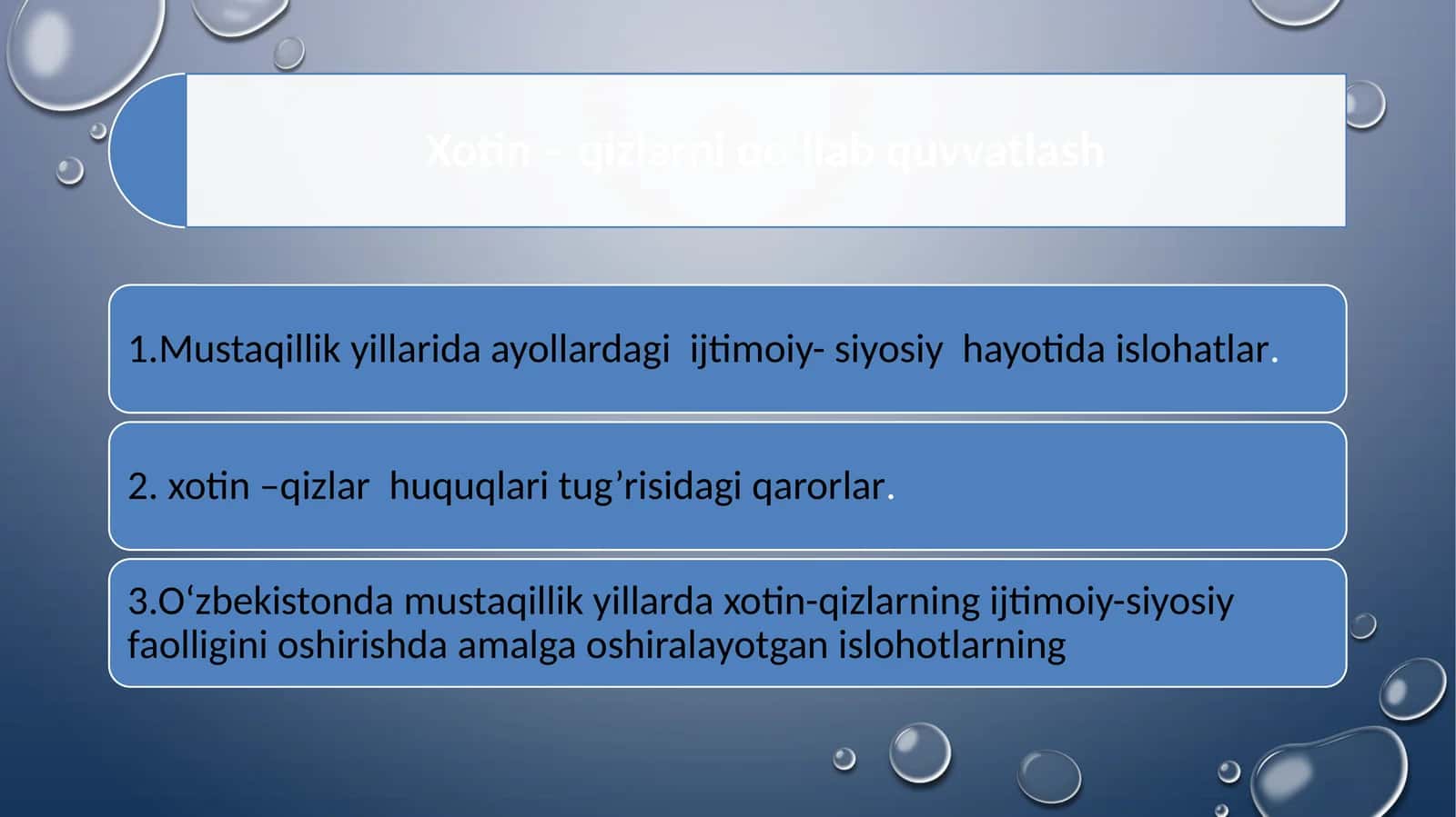 Oila va xotin-qizlar tizimli qo'llab-quvvatlash 1