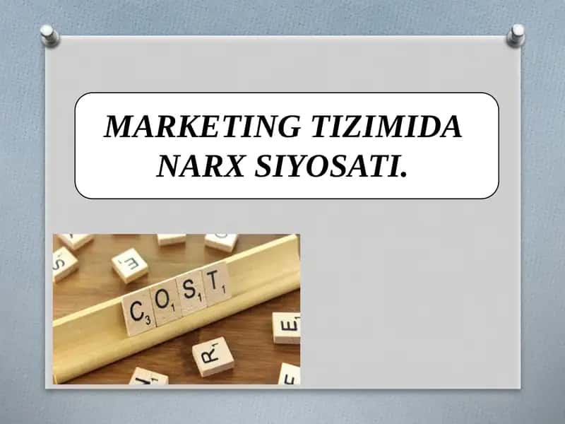 MARKETING TIZIMIDA NARX SIYOSATI 1