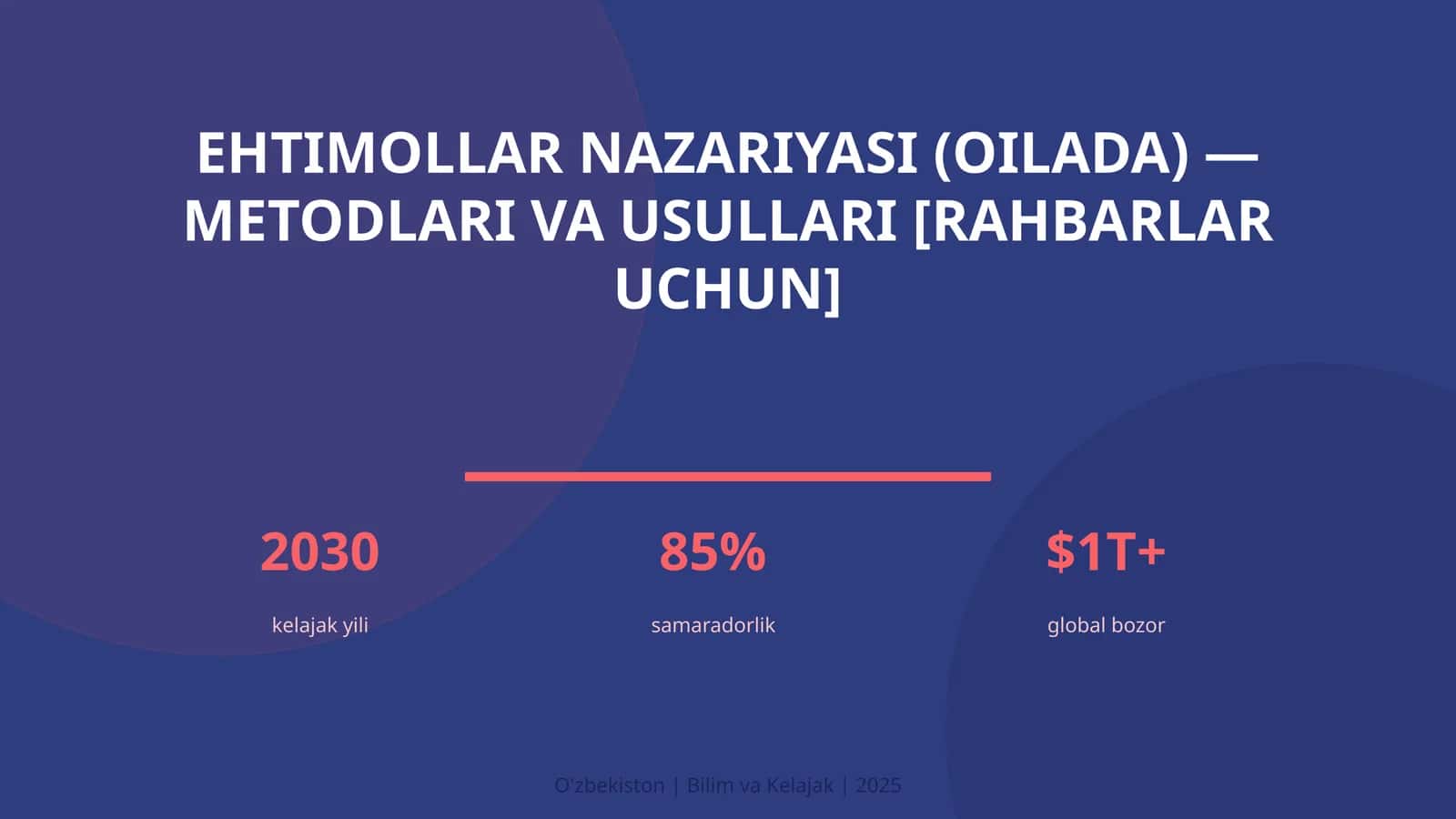 Ehtimollar nazariyasi (oilada) — metodlari va usullari [rahbarlar uchun] 1