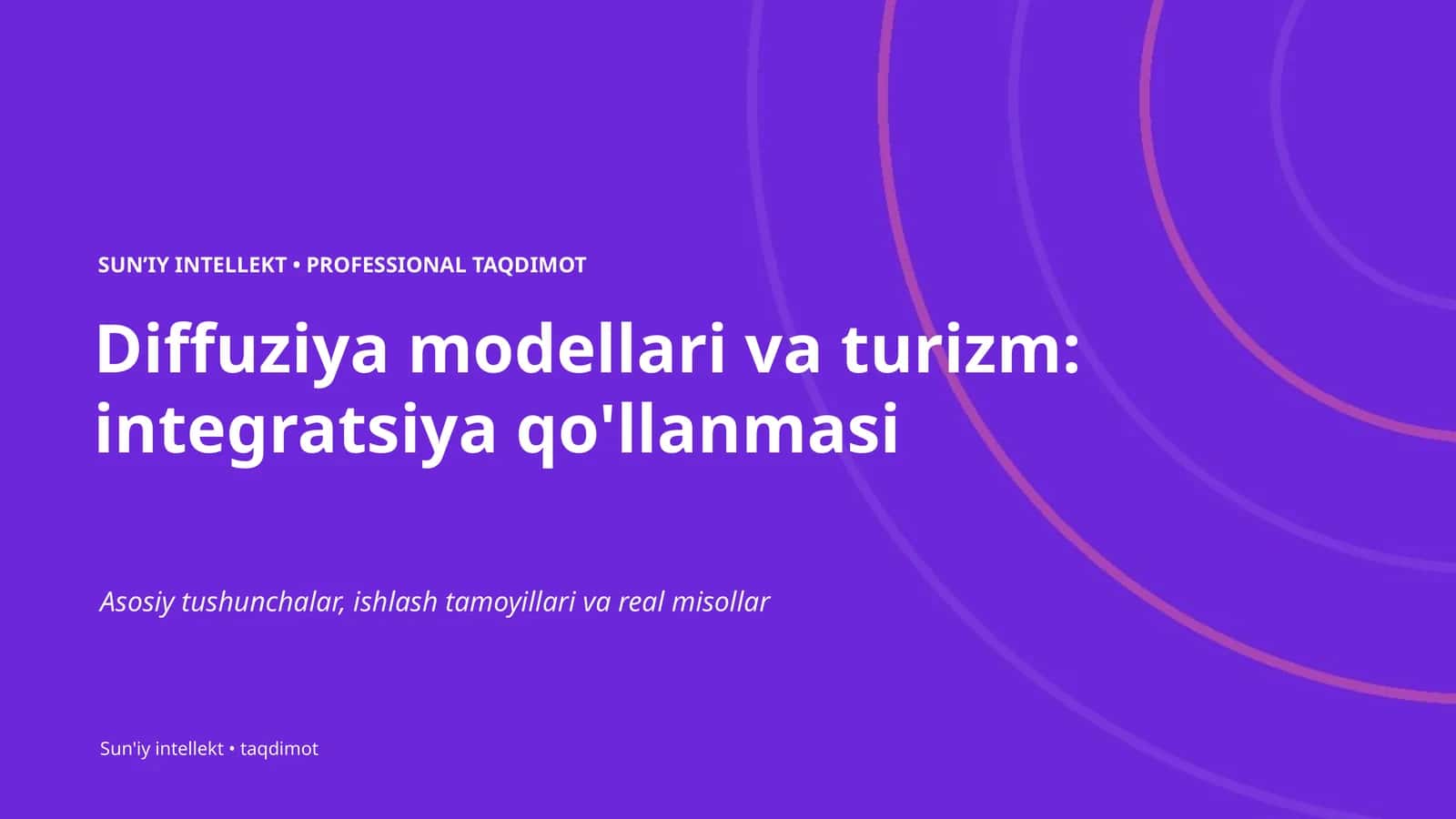 Diffuziya modellari va turizm: integratsiya qo'llanmasi 1