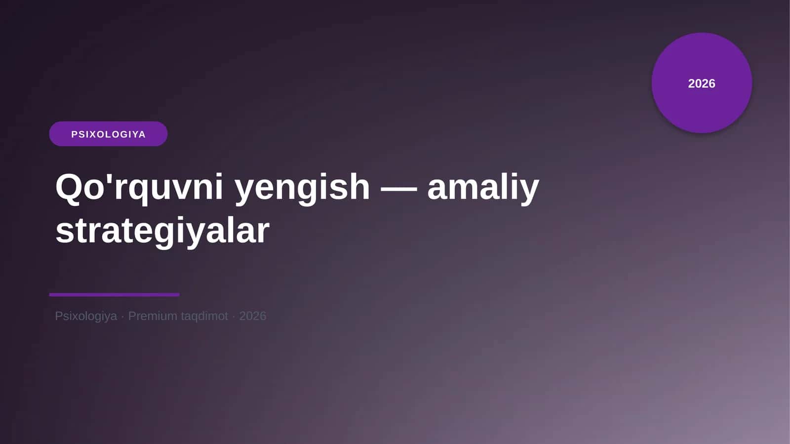 Qo'rquvni yengish — amaliy strategiyalar 1