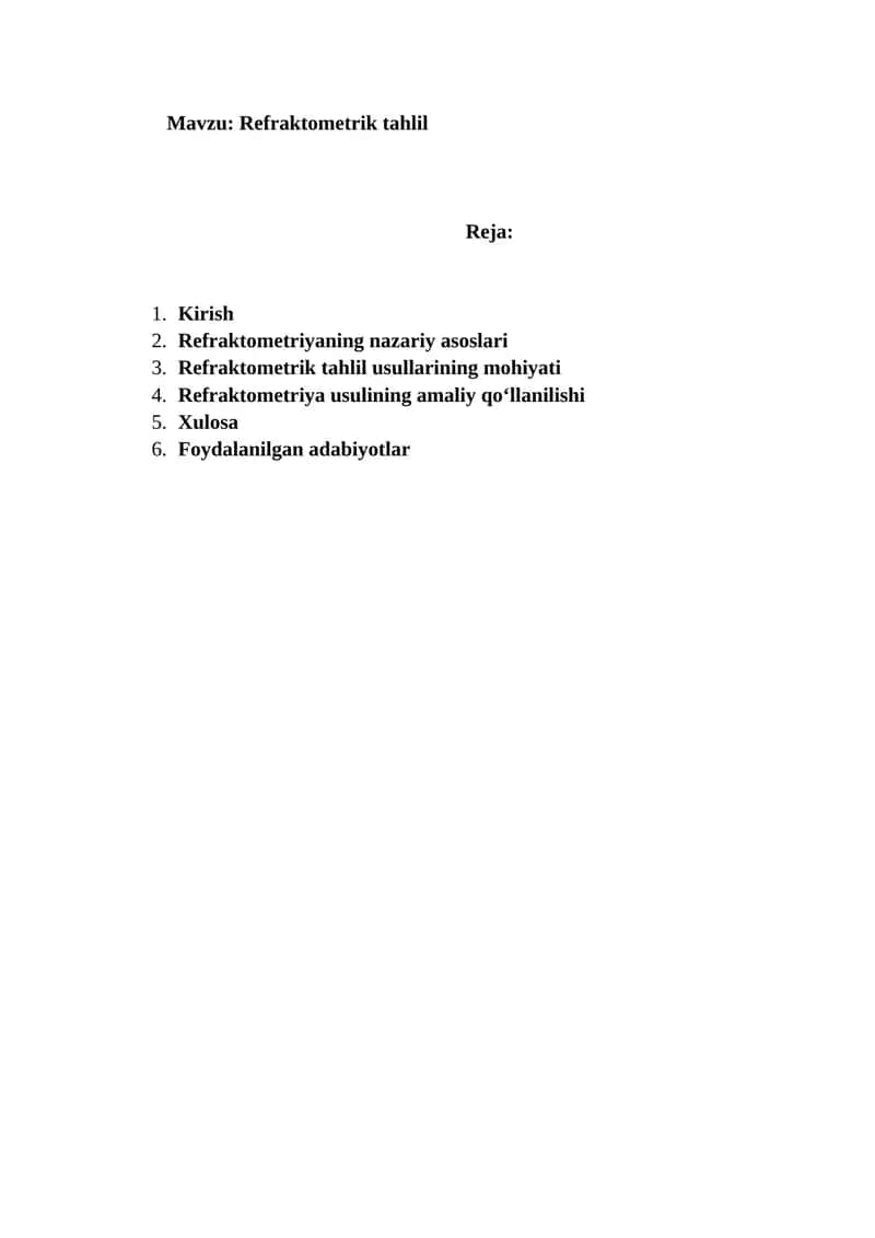 Refraktometrik tahlil 1